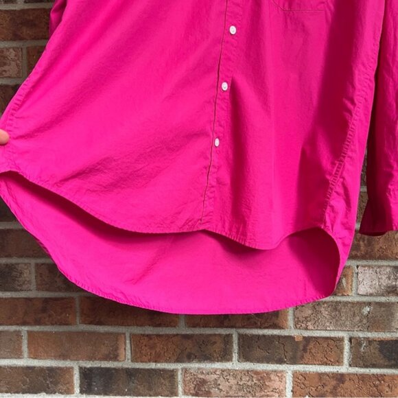 Aritzia Wilfred  Free   * Button-Up Shirt  100% Cotton Hot Pink  Oversized S - Picture 11 of 16
